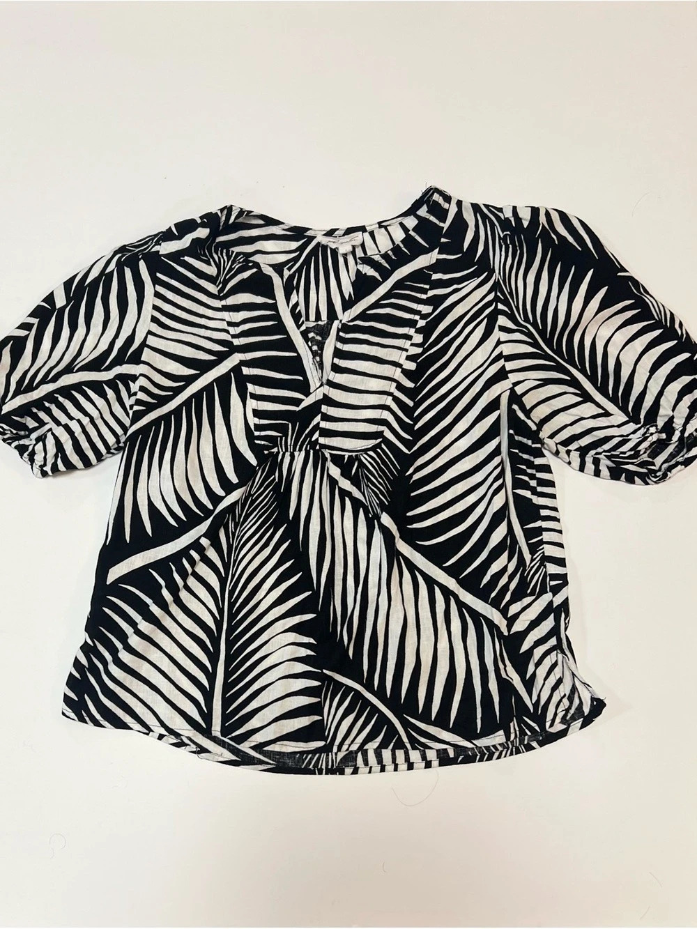Pleasure Jack Zebra Print Blouse in Black & White Large